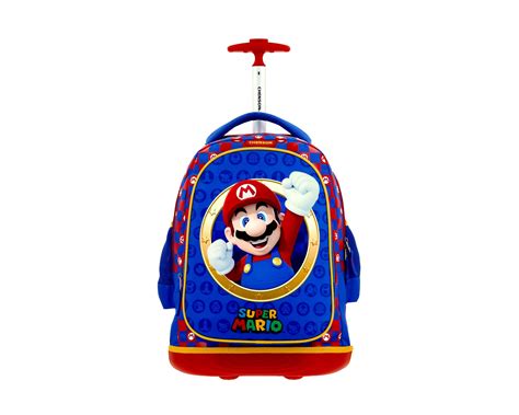 Mochila Con Ruedas Grande Chenson Mario Bros Azul Marsh Coppel