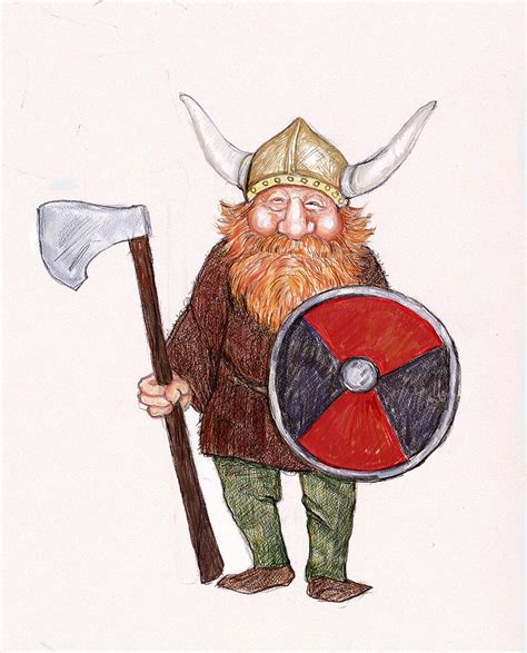 Happy Viking Drawing By Peggy Wilson Pixels