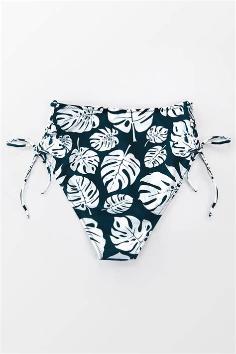 Cute Leafy High Waisted Bikini Bottom