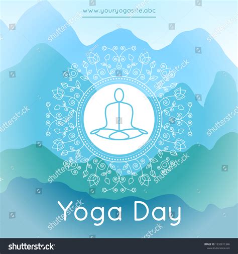 Vector Yoga Illustration Template Poster International Stock Vector