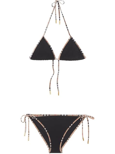 Burberry Vintage Check Trim Bikini Black Editorialist