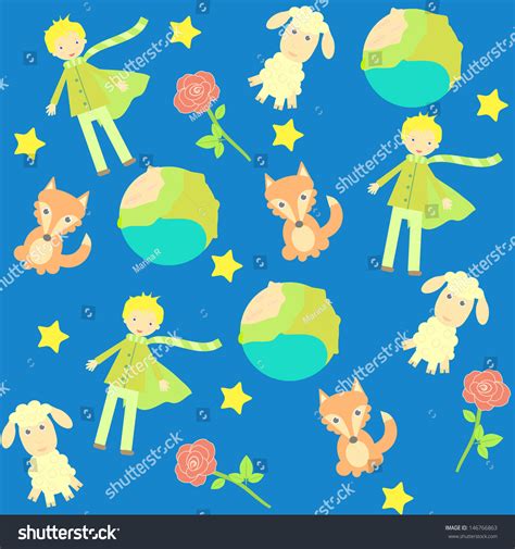 Background With The Little Prince Characters Stock Vector 146766863 ...