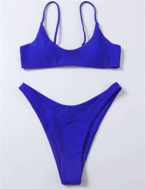 Shein Royal Blue Two Piece Bikini Women S Fashion Swimwear Bikinis