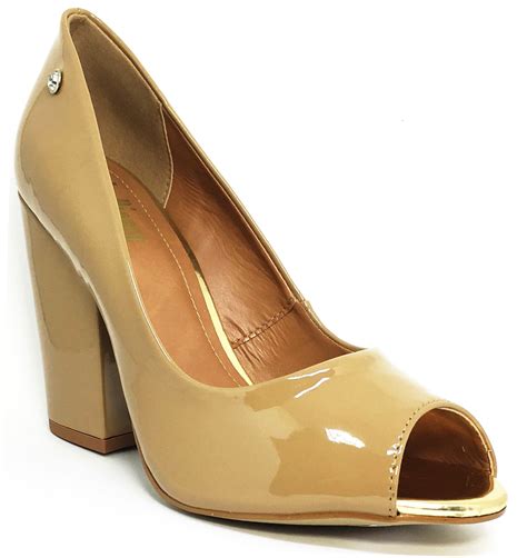 Peep Toe Nude Salto Grosso Le Bianco