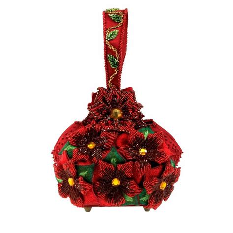 Mary Frances Holiday Merriment Red Poinsetti Christmas Xmas Bead