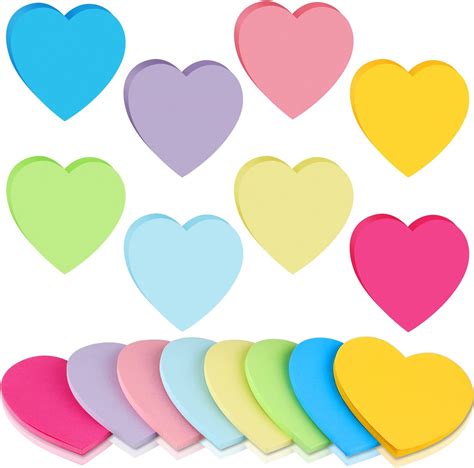 Amazon Heart Shape Sticky Notes Color Bright Colorful Sticky