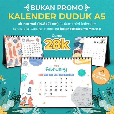 Jual Kalender Meja Aesthetic Kalender Aesthetic Custom