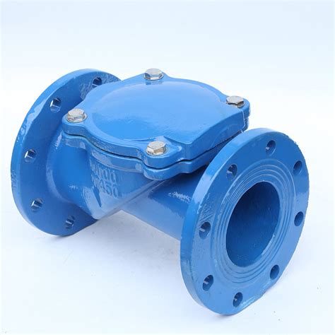 H44x 10 Cast Iron Swing Check Valve Nodular Flange Rubber Flapper Check Valve