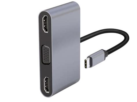 USB C Dual Output HDMI 4K 30Hz VGA Docking Station With Power