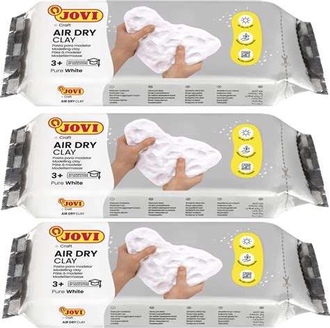 Jovi European Air-Dry Modeling Pure White Clay 3 Packets - Each Pack of ...