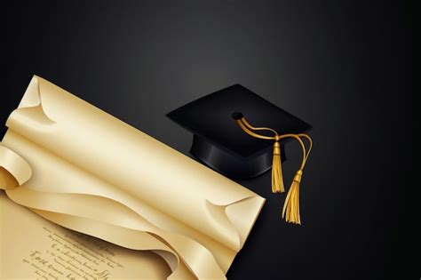 Premium Photo Vector Background With Graduation Cap And Papyrus