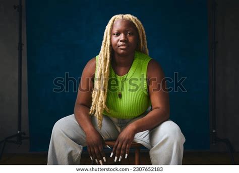 Portrait Lesbian Woman Sitting On Chair Stock Photo Shutterstock