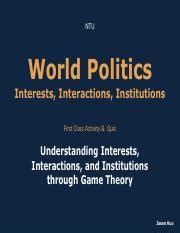 111 1 IR KUO Class5 Pdf NTU World Politics Interests Interactions