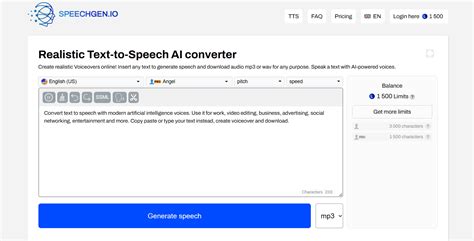 SpeechGen io 一款AI 驱动的文本转语音转换器官网 The Ultimate Text to Speech Solution