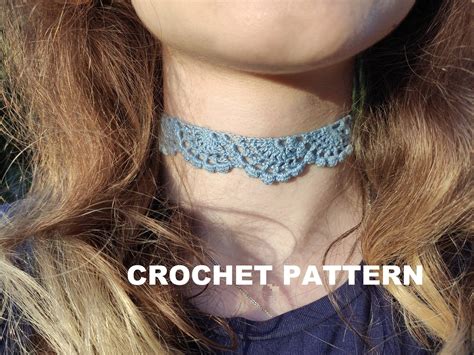 Crochet Choker Pattern Crochet Necklace Pattern Crochet Etsy