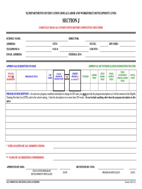 Fillable Online Lwd Dol State Nj Please Read All Instructions Prior To