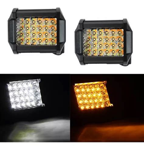 Par Faros Dually Led Bicolor Blanco Ambar Fija Y Estrobo Mercadolibre