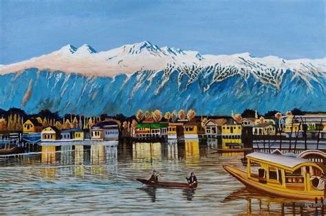 Dal Lake Kashmir Painting By Ramesh Mahalingam Fine Art America