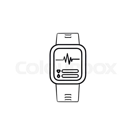 Smartwatch Hand Drawn Outline Doodle Icon Stock Vector Colourbox