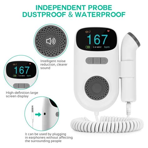 Monitor de latidos del corazón del bebé con ultrasonido Doppler fetal