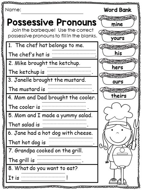 Possessive Noun Worksheet For Grade 1