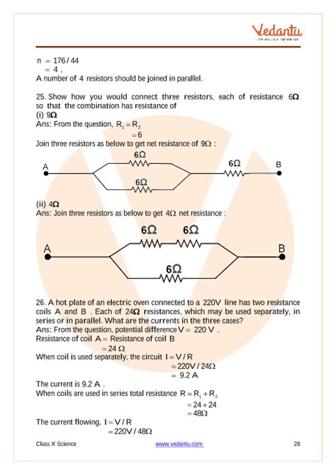 Cbse Class Science Chapter Electricity Important Questions