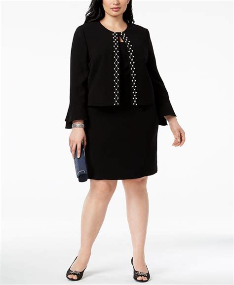 Tahari Asl Plus Size Embellished Dress Suit Macys