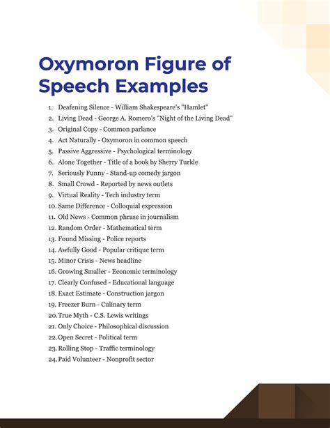 Oxymoron Figure Of Speech 99 Examples Pdf Tips