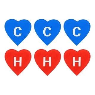 Self Stick C H Water Label Heart Shape Hot Cold Signs Red Blue Bed Bath Beyond