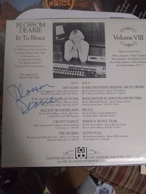 Jsa Certified Signed Blossom Dearie Et Tu Bruce Volume Viii Vinyl