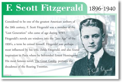 F. Scott Fitzgerald - Biography - American Author - PosterEnvy.com