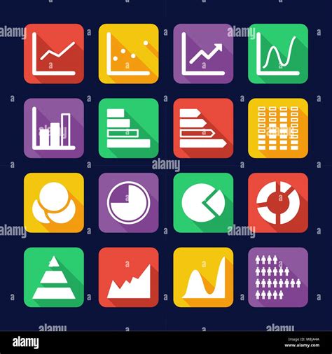 Charts Icons Flat Design Stock Vector Image Art Alamy