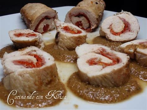 Cocinando con Kisa Rollitos de pollo con jamón serrano y pimientos de