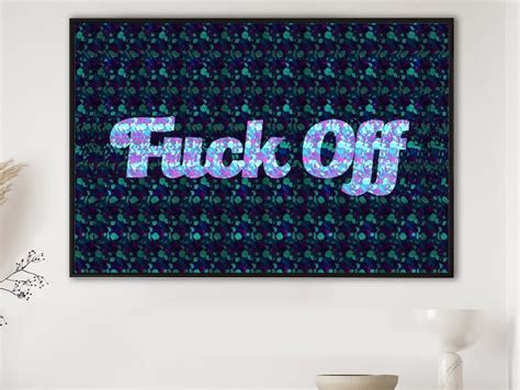 Amazon Fuck Off Canvas And Poster D Stereogram Optical Illusion Wall Art Home Decor