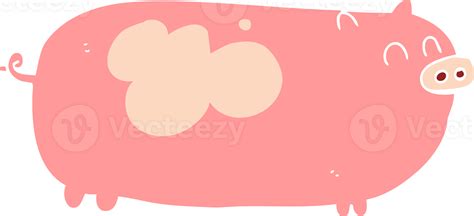 Flat Color Illustration Of Pig 45041969 PNG