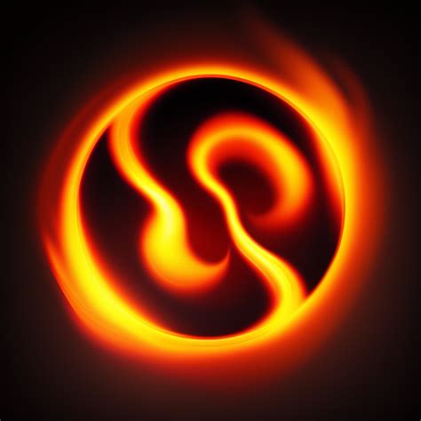 Lexica Flame In Circle Shape Stylized On Black Background