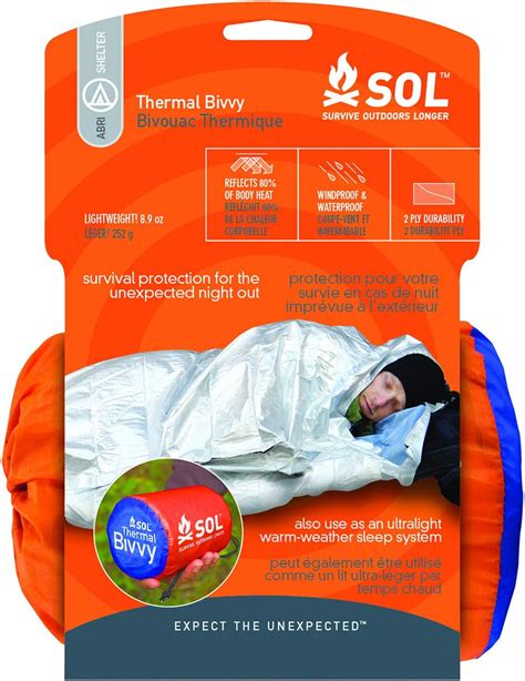 S O L Survive Outdoors Longer 80 Percent Reflective Thermal Bivvy