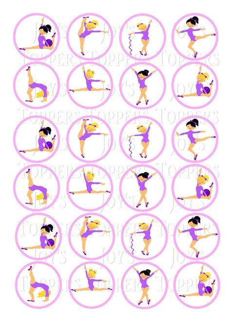 Find Gymnastic Purple Topper Iced Icing Edible Fairy Cake Toppers On