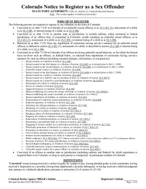 Fillable Online Notice To Register As A Sex Offender Form Fax Email Print Pdffiller