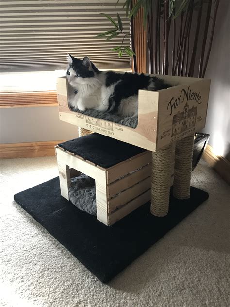 Diy Cat Tree Cat House Diy Dog House Cat Towers Animal Projects