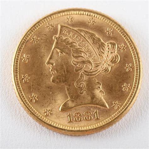 1881 Liberty Head 5 Gold Coin Ebth