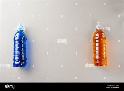 Drink for athletes isotonic on a grey background with copy space Stock ...