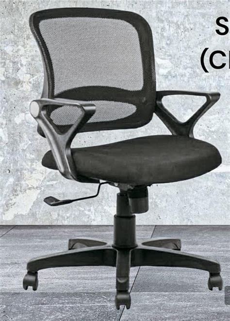 Low Back Revolving Fabric Office Chair Fixed Arm Black At Rs 2650 In