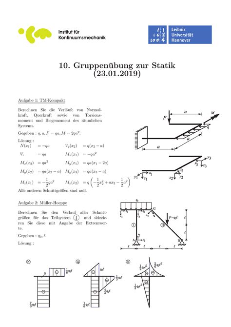 TM I Gruppenübung 10 Institut für Kontinuumsmechanik 10 Gruppen