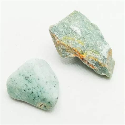 Pedra Jade Verde Bruta E Polida P coleção 4cm Kit C 2 Gemas