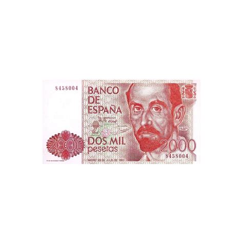 Espa A Billetes Pesetas Juan Ram N Jim Nez Billetes