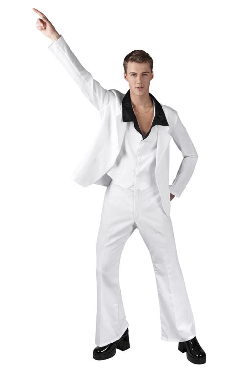 Disco Fever Kost M Herren Er Jahre John Travolta Outfit Weiss