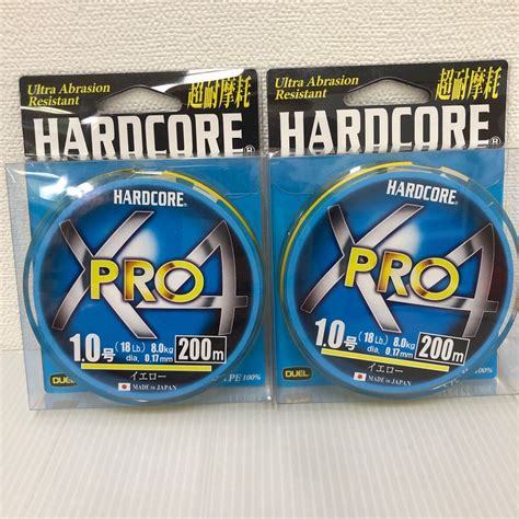 未使用DUEL デュエル HARDCORE ハードコア PEライン 1号 HARDCORE X4 PRO 200m イエロー H3867 Y 2個セット新品未使用品N3207の