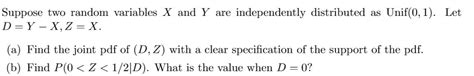 Solved Suppose Two Random Variables X And Y Are