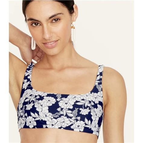 J Crew Swim Jcrew Womens Squareneck Bikini Swim Top Magnolia